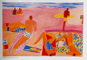 Ken Done - Print - Figures on the Beach 1990  
